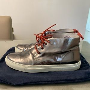 Del Toro Chukka Metallic Silver Size 12 Made in Italy